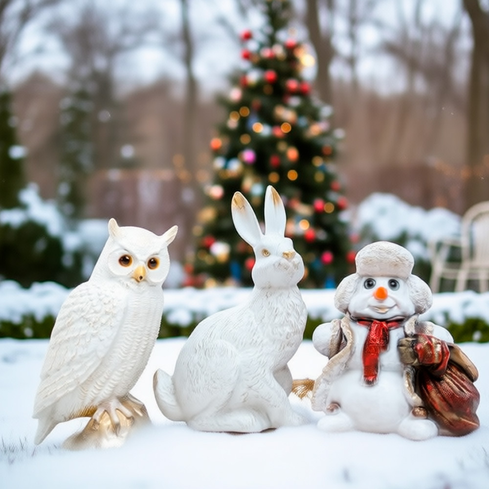 Украшения сада на новый год